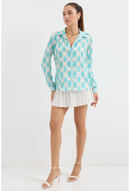 3964 Light Draped Satin Shirt