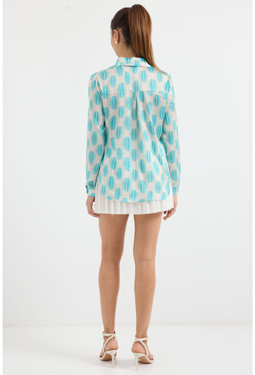 3964 Light Draped Satin Shirt