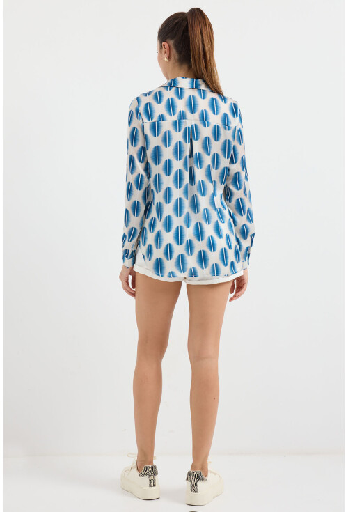 3964 Light Draped Satin Shirt