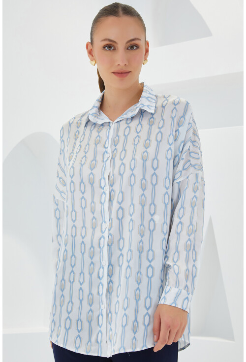 3985 Oversized Satin Shirt