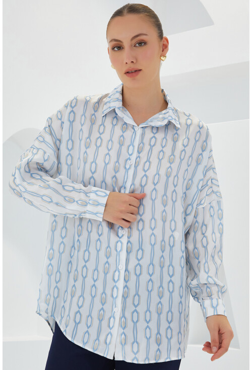 3985 Oversized Satin Shirt