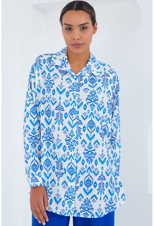 3985 Oversized Satin Shirt