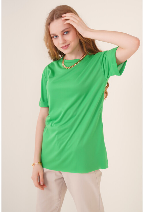 4123 Yırtmaçlı Oversize Tişört