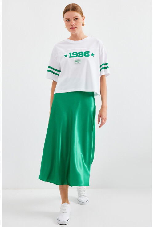 4322 Baskılı Oversize Basic Tişört