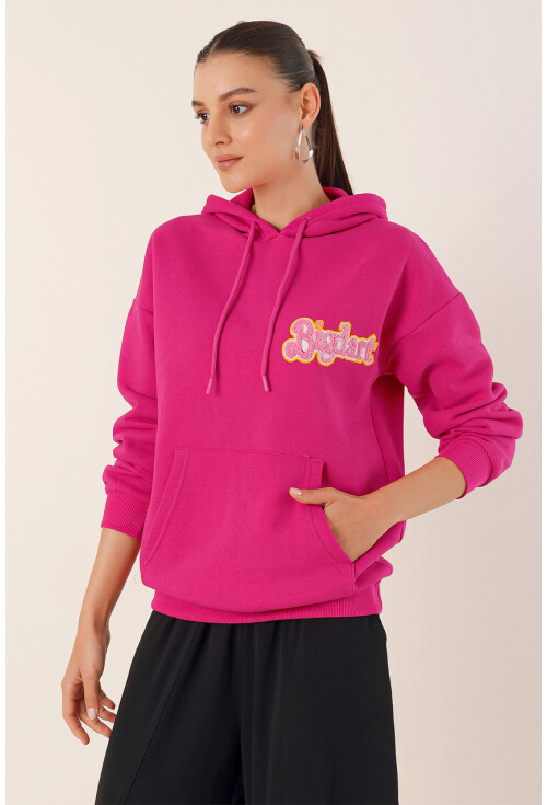 55424 Nakışlı Oversize Sweatshirt