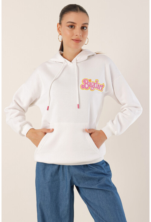 55424 Embroidered Oversized Sweatshirt