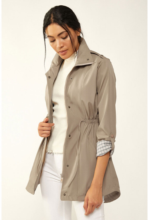 5669 Belden Lastikli Trenchcoat