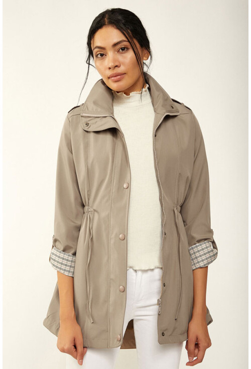 5669 Belden Lastikli Trenchcoat