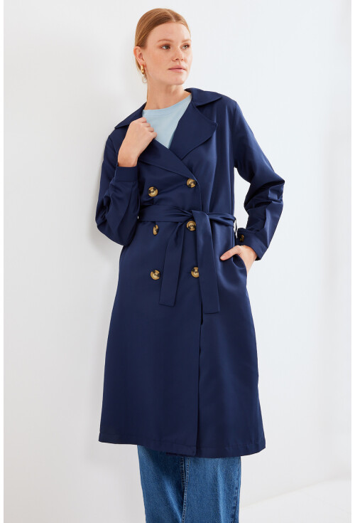 5853 Wrap Collar Trench Coat