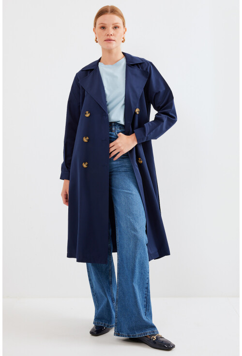 5853 Wrap Collar Trench Coat