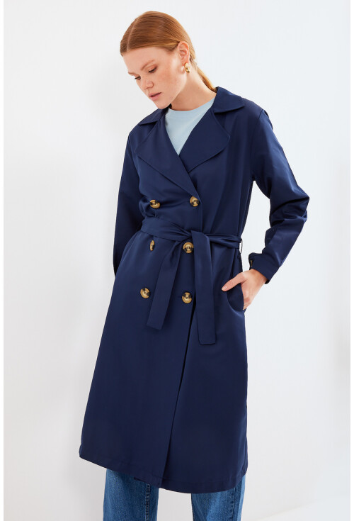 5853 Wrap Collar Trench Coat