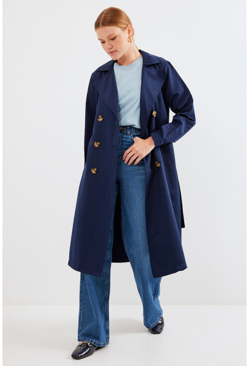 5853 Wrap Collar Trench Coat
