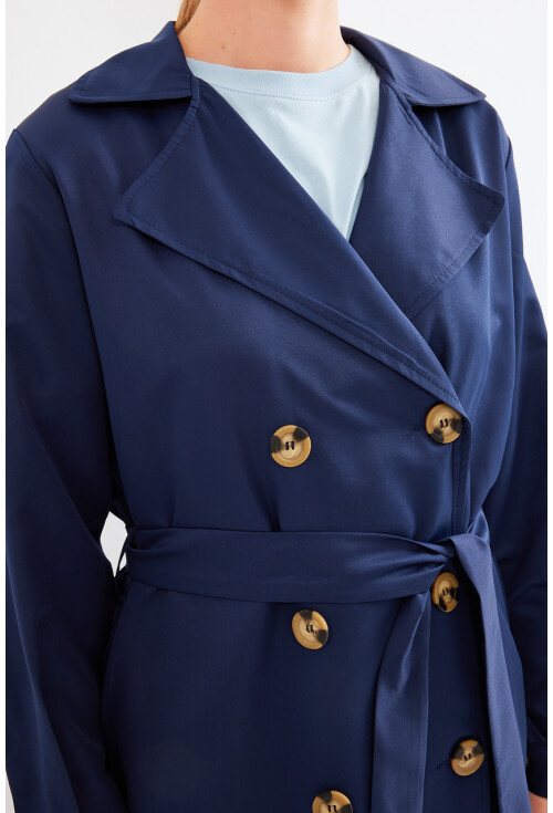 5853 Wrap Collar Trench Coat