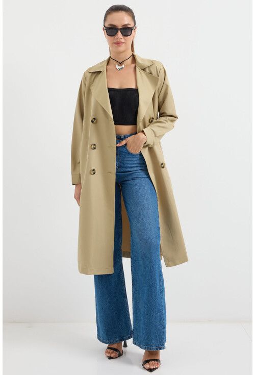5853 Wrap Collar Trench Coat