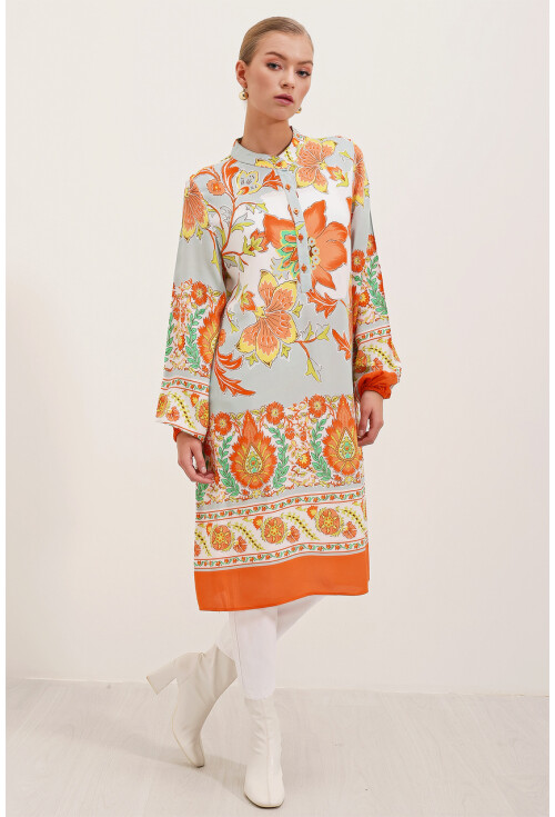 5903 Patterned Viscose Dress