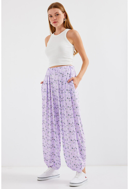 6665 Desenli Şalvar Pantolon