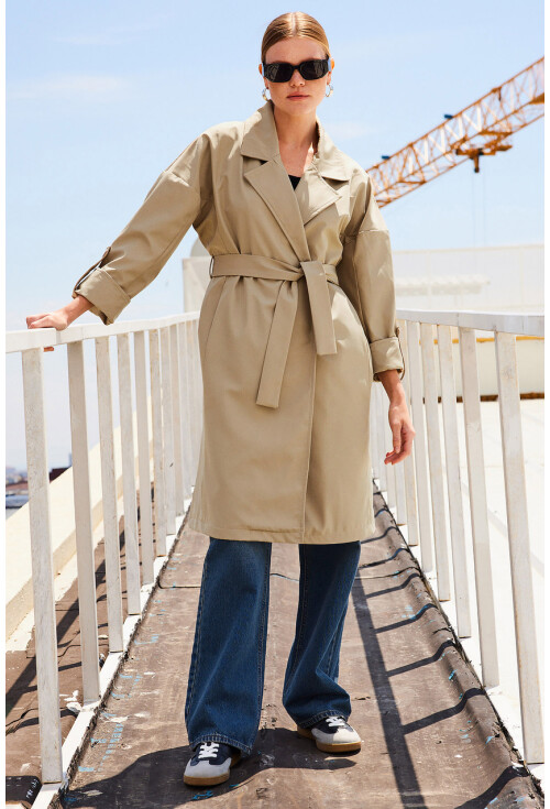9104 Lined Double-Breasted Trench Coat