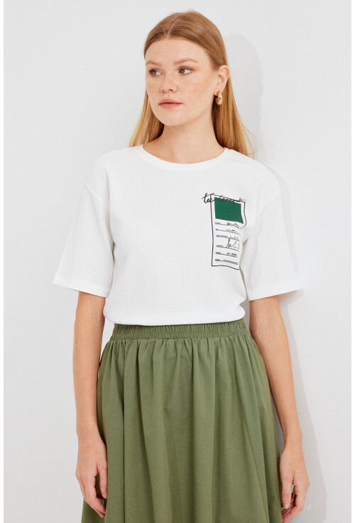 911 Baskılı Örme Basic Tişört