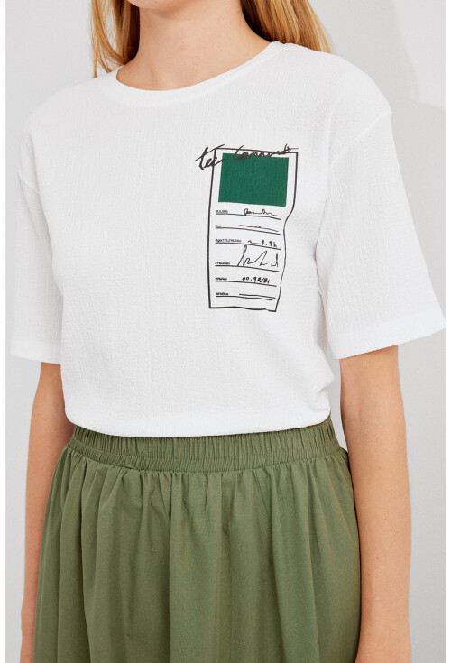 911 Baskılı Örme Basic Tişört