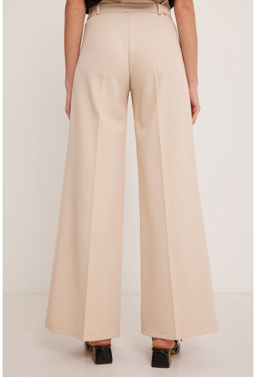 Womens Belted Wide Leg Palazzo Pants 6651
