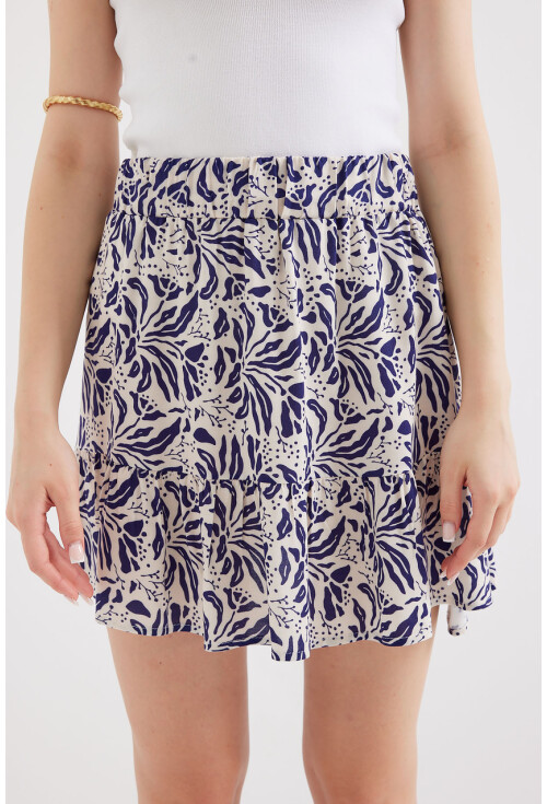 1884 Patterned Viscose Mini Skirt
