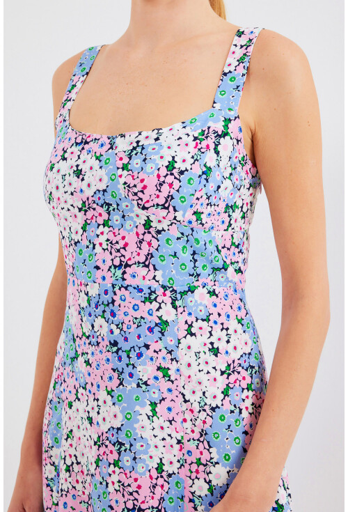 2282 Slit Strappy Viscose Dress