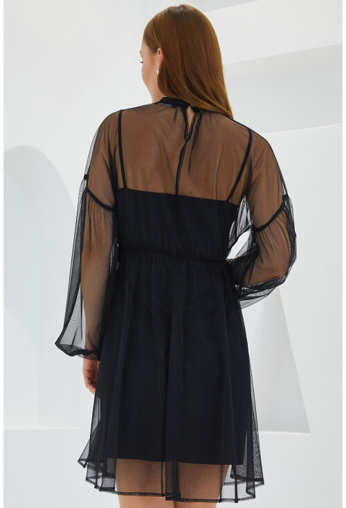 2485 Mini Dress With Tulle Detail