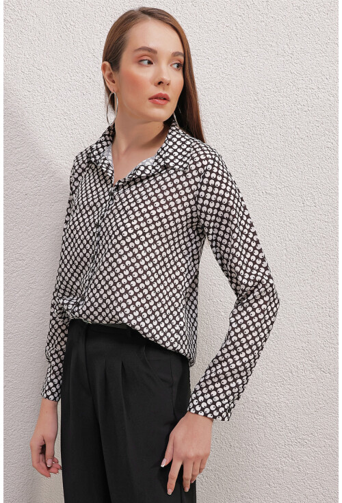 3964 Light Draped Satin Shirt