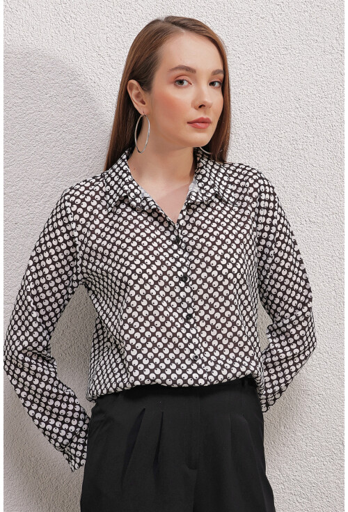 3964 Light Draped Satin Shirt