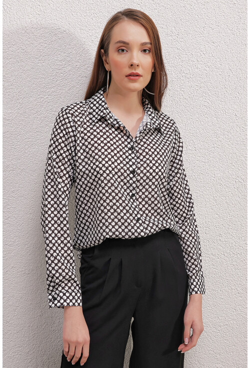3964 Light Draped Satin Shirt