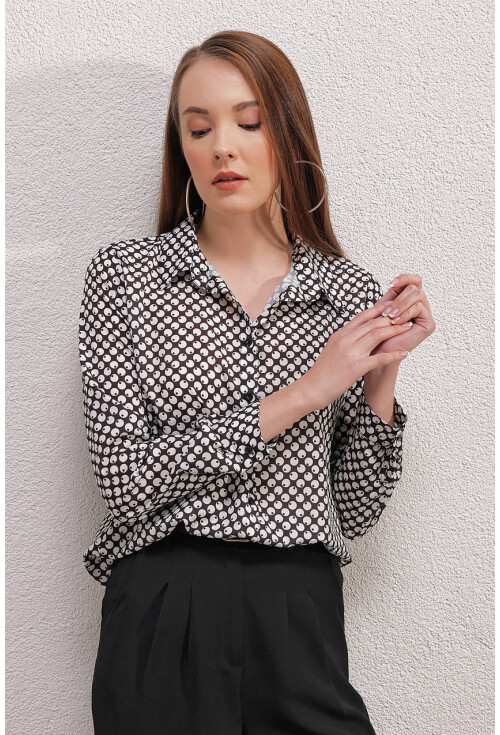 3964 Light Draped Satin Shirt