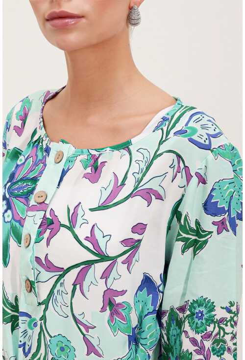 5902 Patterned Dress With Belt