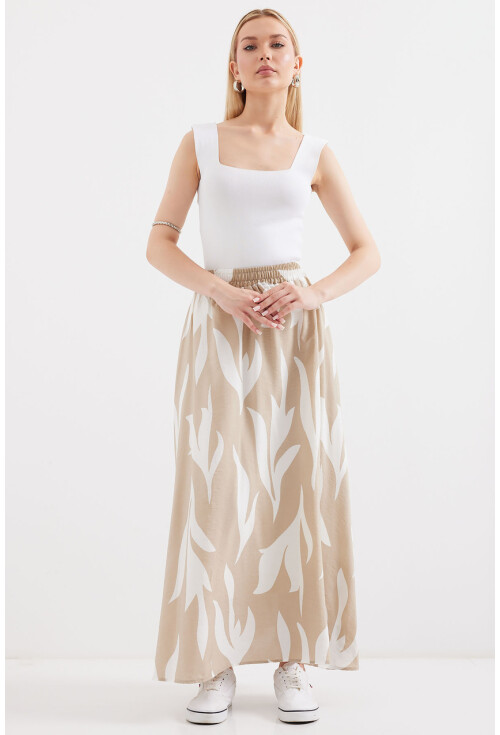 8028 Long Skirt With Pattern