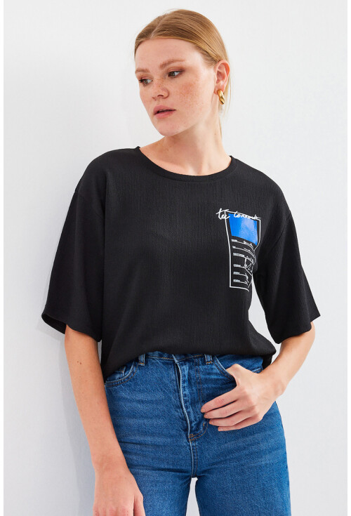 911 Printed Basic Knit T-Shirt