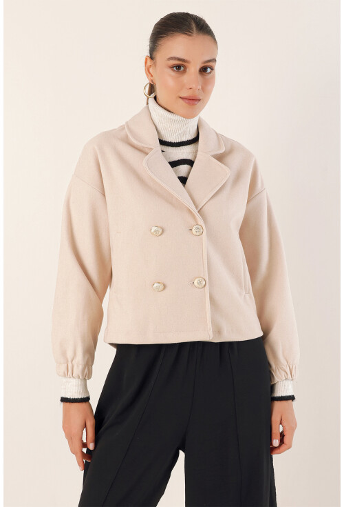 9117 Double-Breasted Crop Jacket