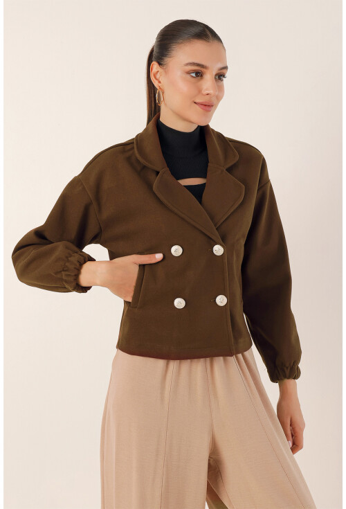 9117 Double-Breasted Crop Jacket