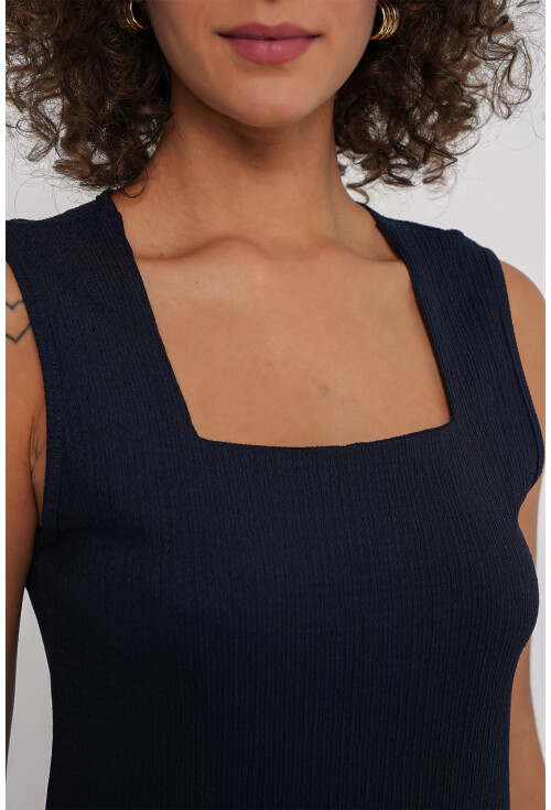 0476 Sıfır Kol Örme Bluz