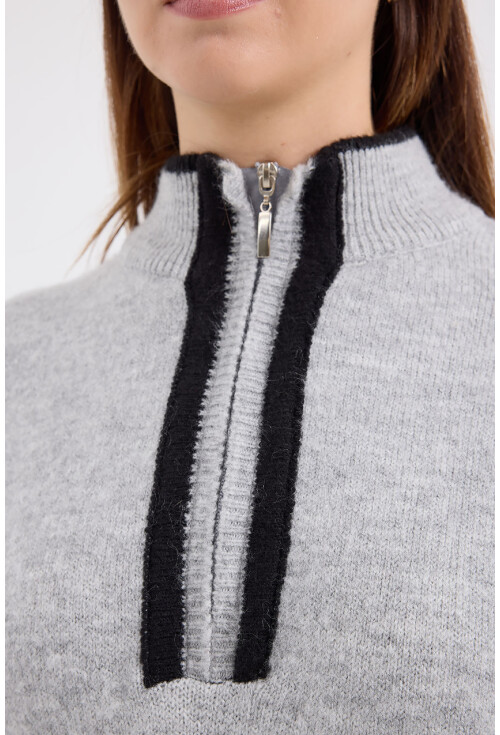 15888 Fermuarlı Oversize Kazak