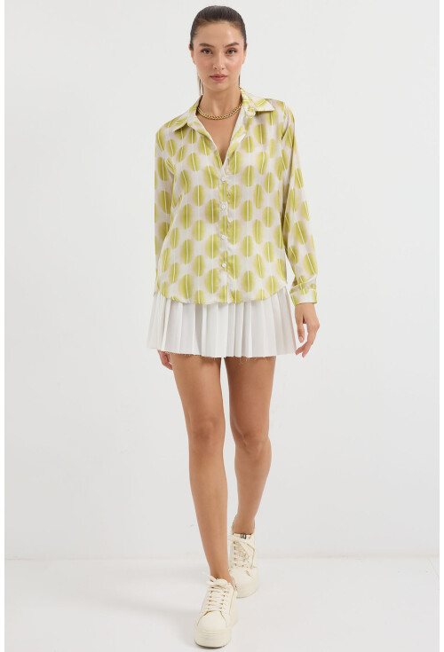 3964 Light Draped Satin Shirt