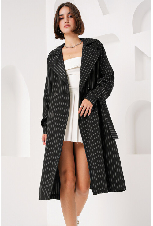 5853 Kruvaze Yaka Trençkot