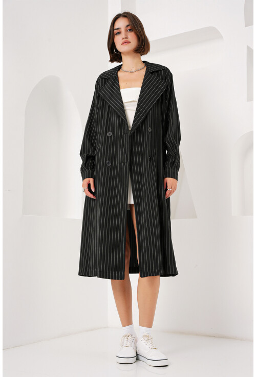 5853 Kruvaze Yaka Trençkot