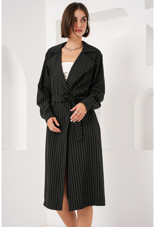 5853 Kruvaze Yaka Trençkot