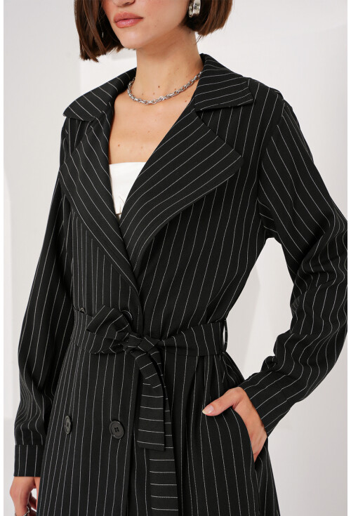 5853 Kruvaze Yaka Trençkot