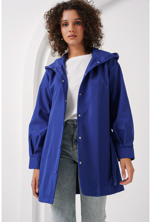 5934 Kapüşonlu Trençkot