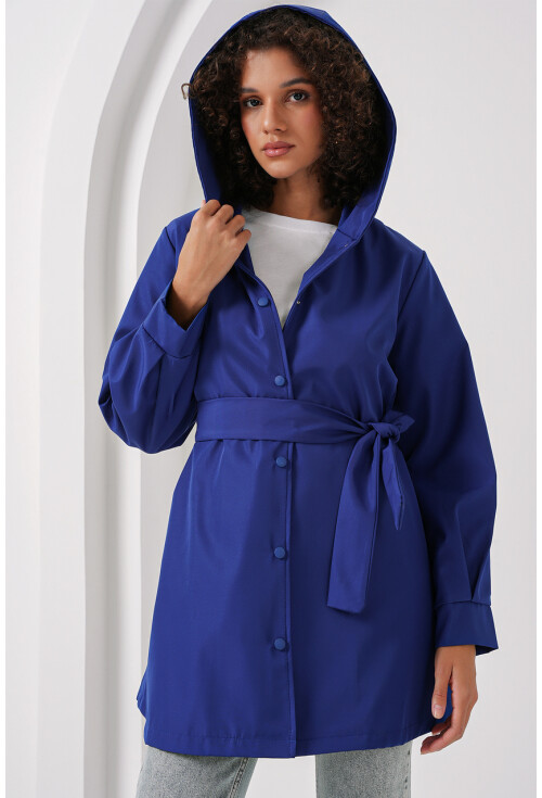 5934 Kapüşonlu Trençkot