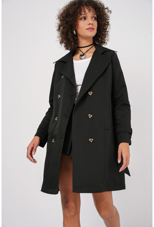 5935 Kruvaze Yaka Trençkot