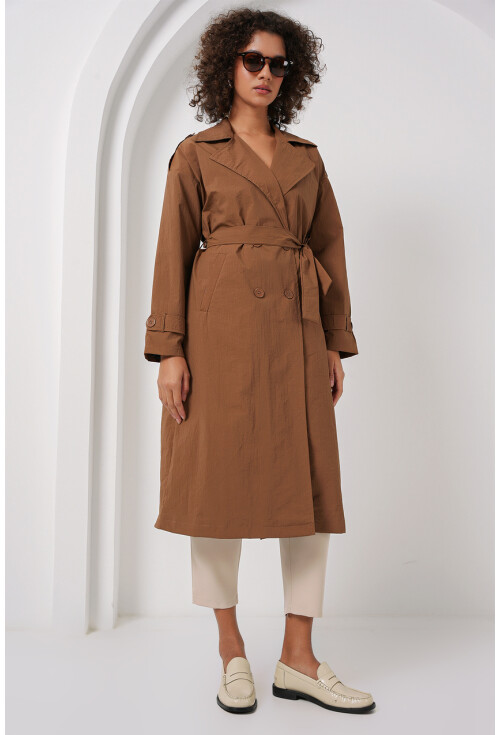 5936 Kruvaze Yaka Trençkot