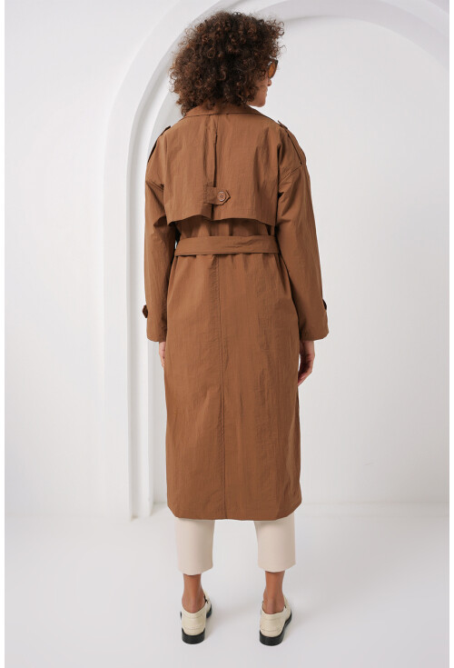 5936 Kruvaze Yaka Trençkot