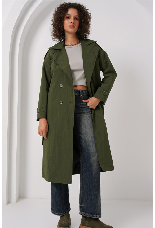 5936 Kruvaze Yaka Trençkot