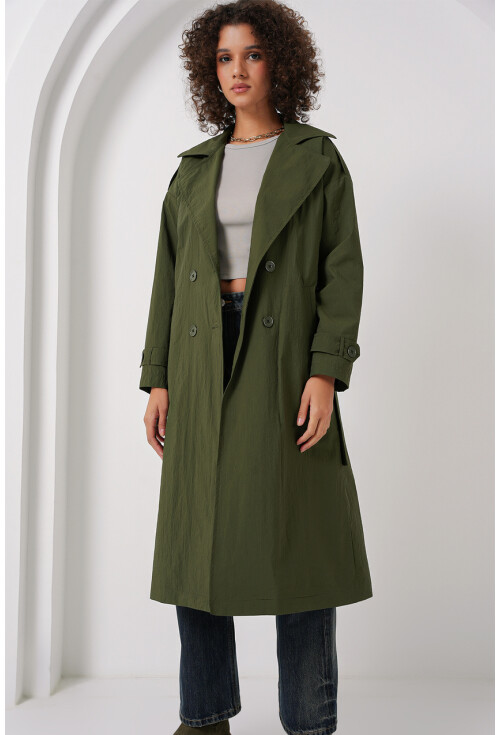 5936 Kruvaze Yaka Trençkot